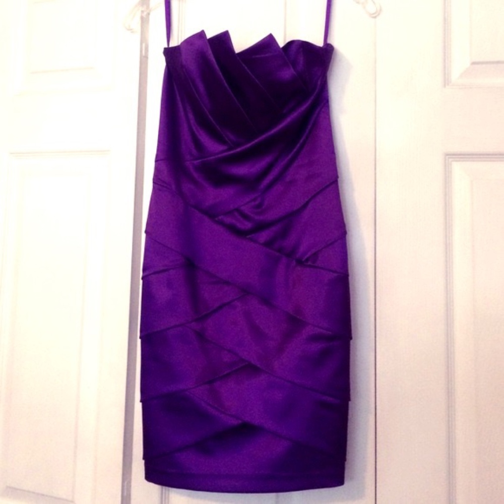 Strapless Purple Cache Dress